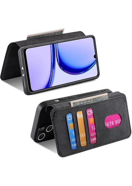 Realme C53 Mıknatıs Koruyucu Malzeme Için Flip Case Cüzdan Retro Kart Standı (Yurt Dışından) indirimleri