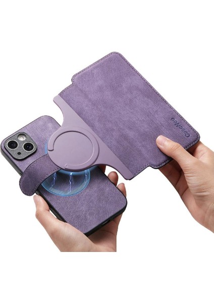 IPhone 15 Için Flip Case Cüzdan Retro Kart Standı Mıknatıs Koruyucu Malzeme (Yurt Dışından) modelleri