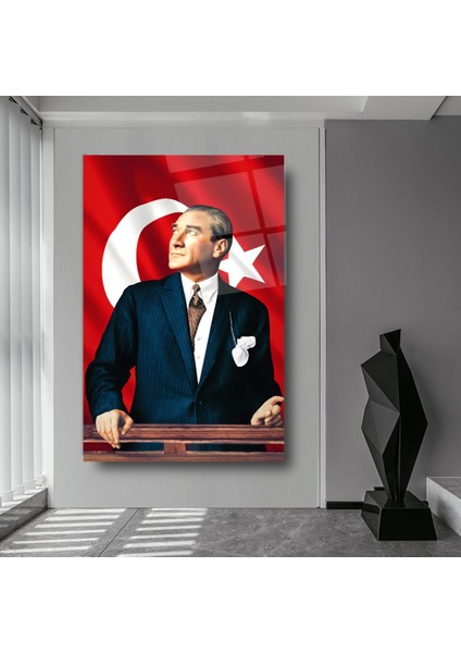 Atatürk Cam Tablo | Hediyelik, Dekoratif, Ofis, Mutfak