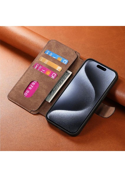 IPhone 15 Için Flip Case Pro Retro Kart Standı Cüzdan Mıknatıs Koruyucu (Yurt Dışından) indirimleri
