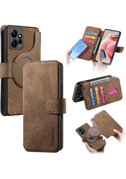 Xiaomi Redmi Not 12 Için Flip Case 4g Mıknatıs Koruyucu Malzeme Kart Standı (Yurt Dışından)