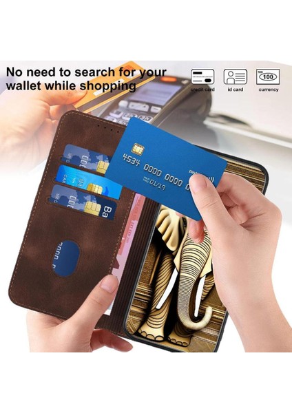 Xiaomi Redmi 13 Için Flip Case Geometrik Desen Darbeye Deri Kılıf Pu (Yurt Dışından)