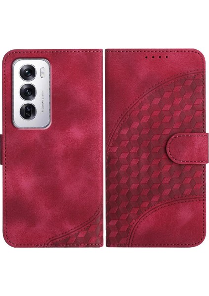 Oppo Flip 12 5g Geometrik Desen Flip Iş Pu Deri Için Flip Case (Yurt Dışından)