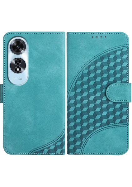 Oppo A60 Için Flip Case Pu Deri Kapak Çevirin Geometrik Desen Manyetik (Yurt Dışından)