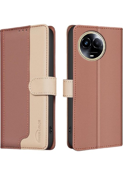 Realme 11 5g Için Flip Case Kart Yuvaları Tutucu Rfıd Engelleme Flip Folio Tpu (Yurt Dışından)