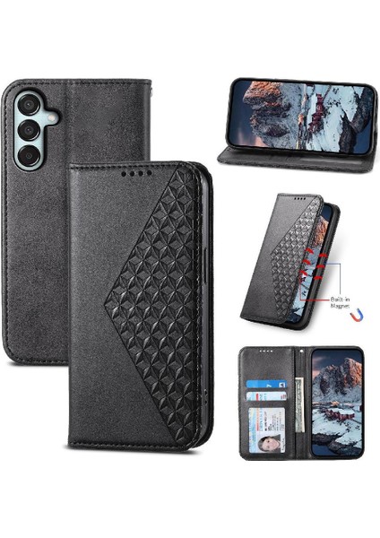 Samsung Galaxy Flip Eşkenar Dörtgen Şekli El Kayışı Cüzdan Günlük Kullanım Için Flip Case (Yurt Dışından)
