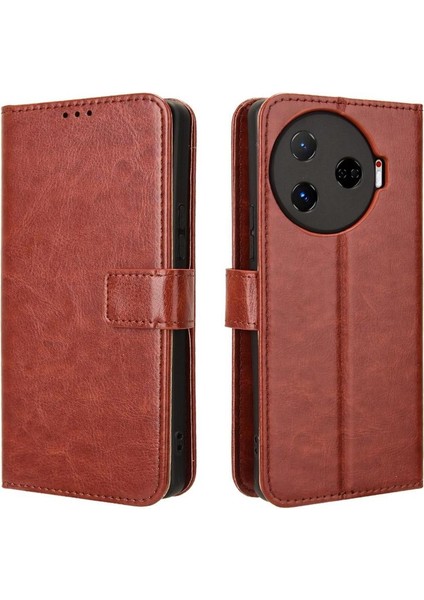 Tecno Camon 30 Pro 5g Kart Tutucu Kapak Çevirin Manyetik Cüzdan (Yurt Dışından)