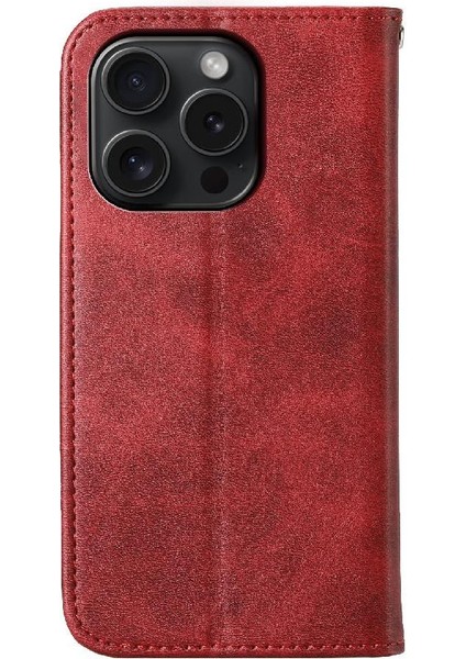 IPhone 15 Için Flip Case Pro El Kayışı Günlük Kullanım Eşkenar Dörtgen Şekli Standı Cüzdan (Yurt Dışından) fırsatları