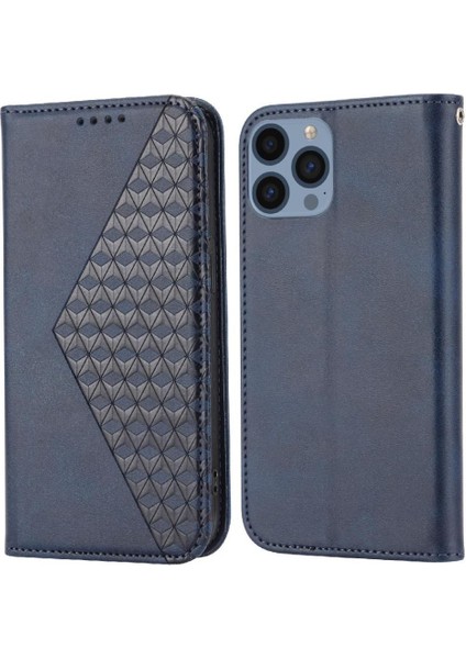 IPhone 14 Için Flip Case Cüzdan Standı Günlük Kullanım El Kayışı Eşkenar Dörtgen Şekli (Yurt Dışından) indirimleri
