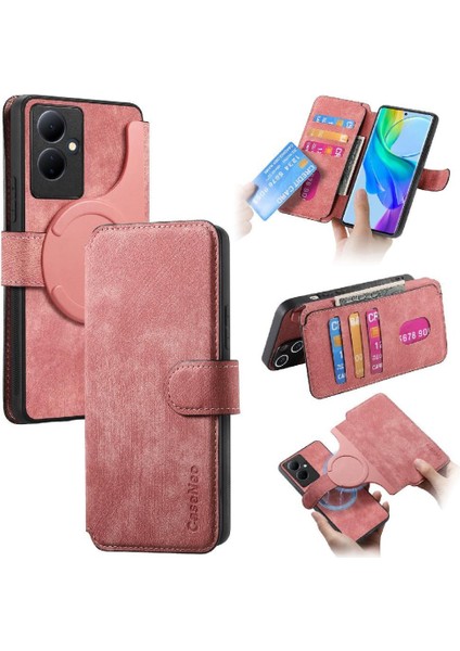 Vıvo V29 Lite Kart Standı Mıknatıs Koruyucu Malzeme Için Flip Case Retro (Yurt Dışından)