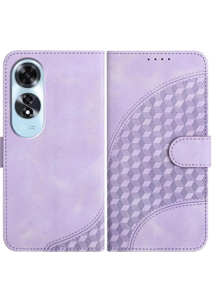 Oppo A60 Için Flip Case Pu Deri Kapak Çevirin Geometrik Desen Manyetik (Yurt Dışından)