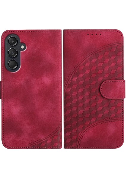 Samsung Galaxy M55 Darbeye Deri Kılıf Için Flip Case Geometrik Desen (Yurt Dışından)