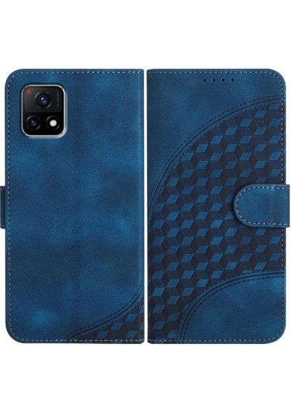 Vıvo Y52S Geometrik Desen Manyetik Kart Tutucu Pu Deri Için Flip Case (Yurt Dışından)