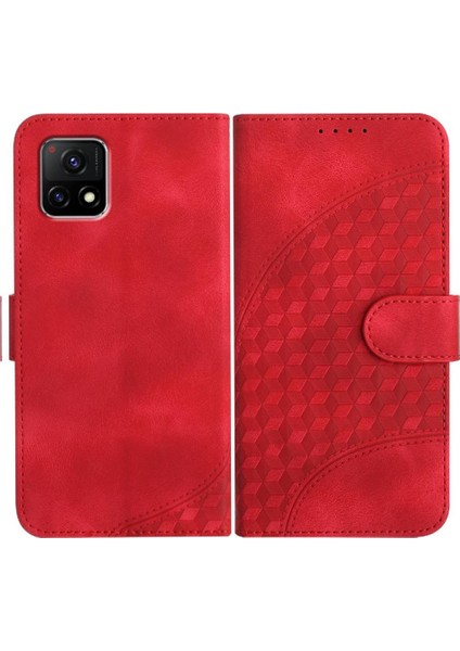 Vıvo Y52S Geometrik Desen Manyetik Kart Tutucu Pu Deri Için Flip Case (Yurt Dışından)