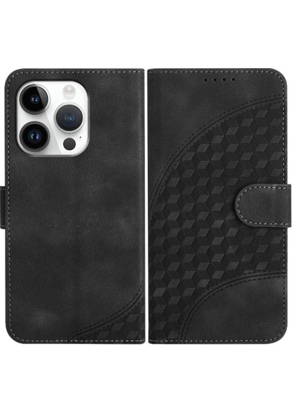 IPhone 16 Için Flip Case Pro Max Flip Iş Geometrik Desen Manyetik (Yurt Dışından)