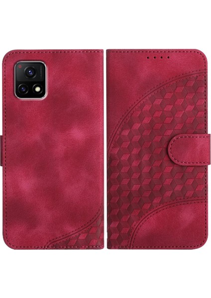 Vıvo Y52S Geometrik Desen Manyetik Kart Tutucu Pu Deri Için Flip Case (Yurt Dışından)