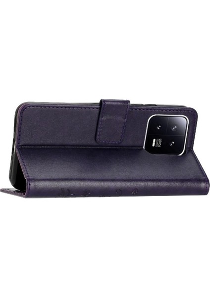 Xiaomi 13 Pro Için Kickstand Durumda Bilek Kayışı Pu Deri Kart Tutucu (Yurt Dışından) modelleri