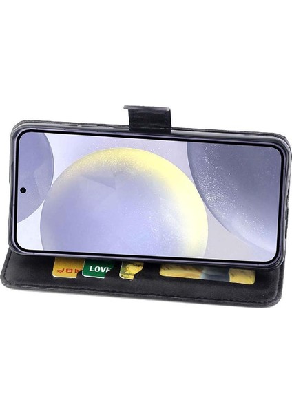 Samsung Galaxy S24 Artı Pu Deri Kickstand Tam Kart Için Filp Durumda (Yurt Dışından) modelleri