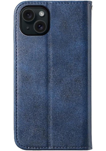 IPhone 15 Için Flip Case Artı El Kayışı Eşkenar Dörtgen Şekli Standı Cüzdan Günlük (Yurt Dışından)