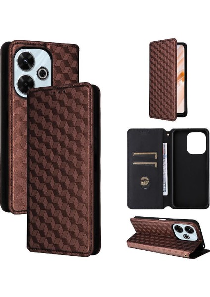 Xiaomi Poco M6 4g Kart Yuvaları Tutucu Manyetik Kapatma Pu Deri Kılıf (Yurt Dışından)