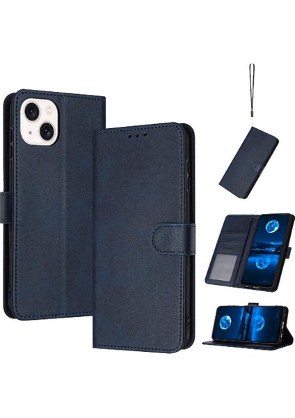 IPhone 14 Için Flip Case Artı Kickstand ile Saf Renk Pu Deri (Yurt Dışından)