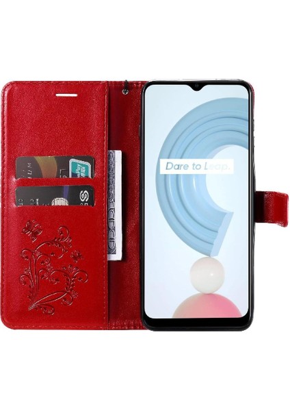 Kart Yuvası Standı ile Realme C21Y Flip Kickstand Pu Deri Için Flip Case (Yurt Dışından) indirimleri