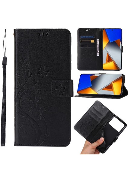 Xiaomi Poco M4 Pro 4g Için Pu Deri Manyetik Kapatma Kartı Durumda Bilek (Yurt Dışından)