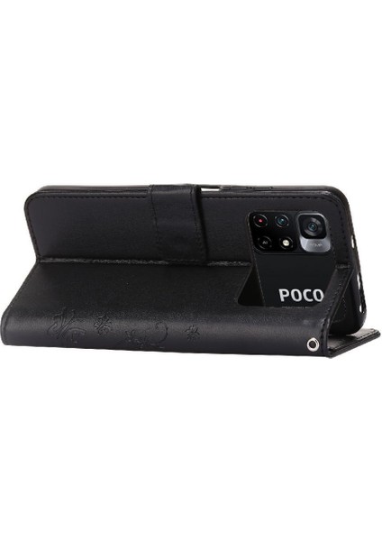 Xiaomi Poco M4 Pro 4g Için Pu Deri Manyetik Kapatma Kartı Durumda Bilek (Yurt Dışından)