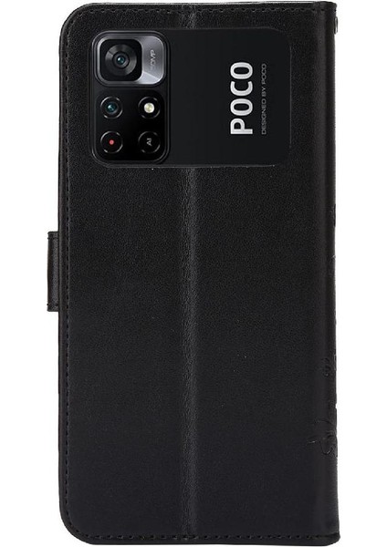 Xiaomi Poco M4 Pro 4g Için Pu Deri Manyetik Kapatma Kartı Durumda Bilek (Yurt Dışından)