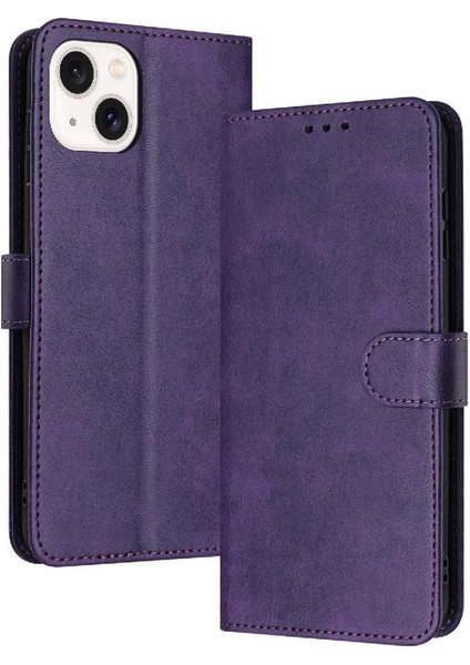 Kart Yuvası Saf Renk ile Toka ile IPhone 15 Kickstand Için Flip Case (Yurt Dışından)