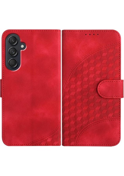 Samsung Galaxy M55 Darbeye Deri Kılıf Için Flip Case Geometrik Desen (Yurt Dışından)