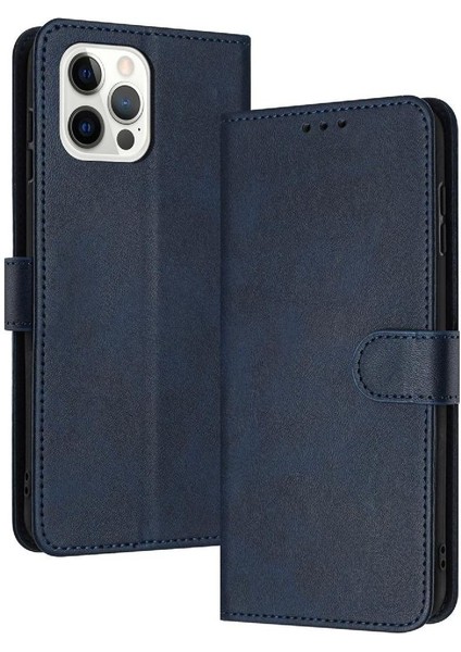 Toka Saf Renk Pu ile Kart Yuvası ile IPhone 12 Pro Max Için Flip Case (Yurt Dışından)