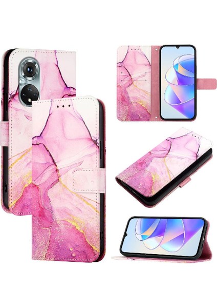 Huawei Nova 9 Için Kılıf Pu Deri Cüzdan Mermer Desen Kickstand (Yurt Dışından) indirimleri