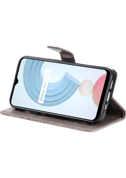 Kart Yuvası Standı ile Realme C21Y Flip Kickstand Pu Deri Için Flip Case (Yurt Dışından) modelleri
