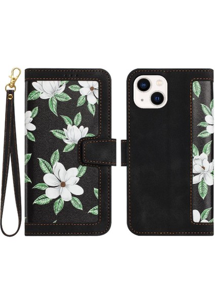 IPhone 14 Için Cüzdan Durumda Artı Kart Tutucu Pu Deri Anti Scratch Kapatma (Yurt Dışından)