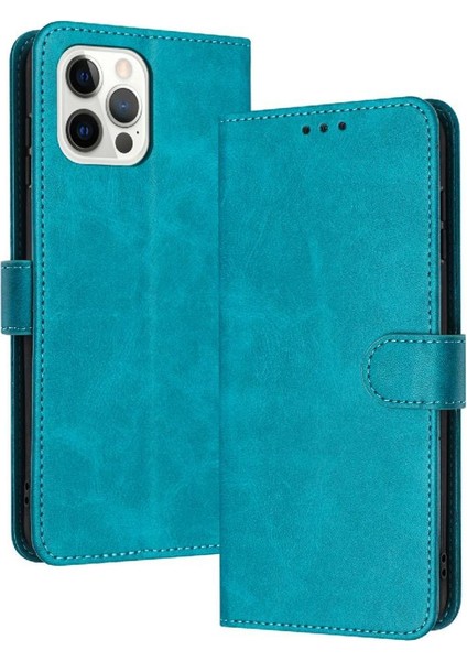 Toka Saf Renk Pu ile Kart Yuvası ile IPhone 12 Pro Max Için Flip Case (Yurt Dışından)