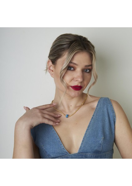 Nazar Taşlı Payetli Halep Zincir Kolye modelleri