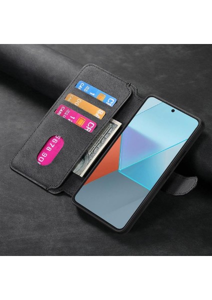 Xiaomi Redmi Not 13 Pro 4g Için Flip Case Cüzdan Retro Mıknatıs Koruyucu (Yurt Dışından)