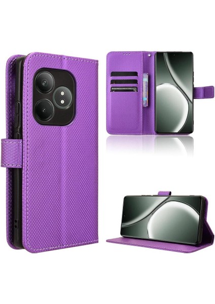Realme Gt 6/realme Gt 6t Manyetik Cüzdan Kart Tutucu Kickstand Için Kılıf (Yurt Dışından)