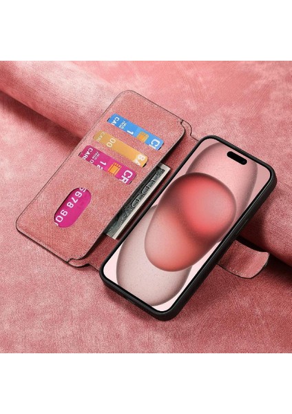 IPhone 15 Için Flip Case Cüzdan Retro Kart Standı Mıknatıs Koruyucu Malzeme (Yurt Dışından) modelleri