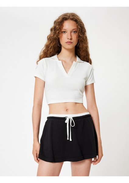Mini Şort Etek Beli Bağcıklı Rahat Kalıp fiyatları