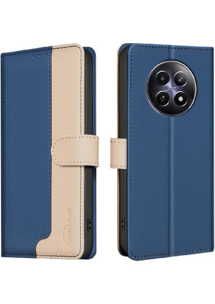 Realme 12 5g Kickstand Rfıd Engelleme Kart Yuvaları Tutucu Flip Case (Yurt Dışından)