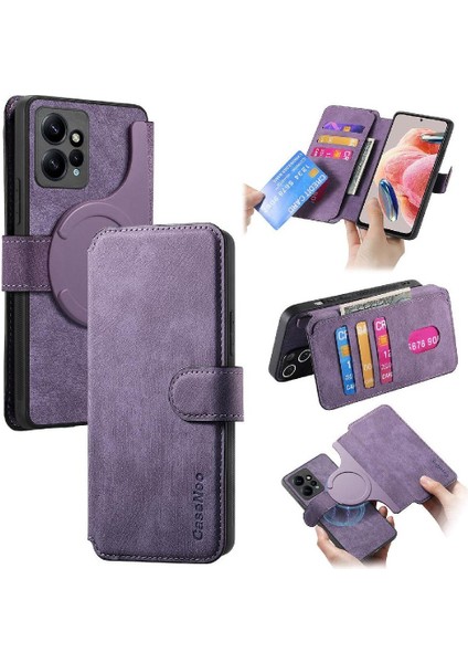 Xiaomi Redmi Not 12 Için Flip Case 4g Mıknatıs Koruyucu Malzeme Kart Standı (Yurt Dışından)