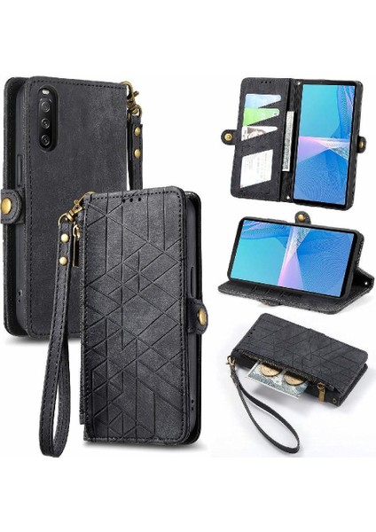 Sony Xperia 10 Iıı Için Flip Case Deri Kılıf Kapak Darbeye (Yurt Dışından)