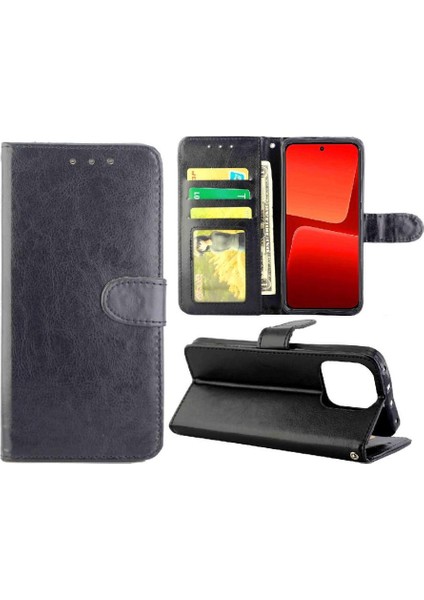 Xiaomi 13 Pu Deri Darbeye Kickstand Kart Tutucu Için Flip Case (Yurt Dışından)