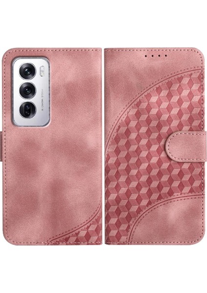 Oppo Flip 12 5g Geometrik Desen Flip Iş Pu Deri Için Flip Case (Yurt Dışından)