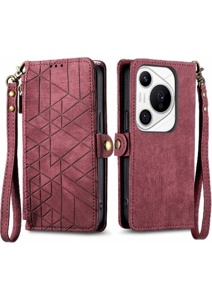 Huawei Pura 70 Pro Için Flip Case Darbeye Deri Kılıf Cüzdan Çevirin (Yurt Dışından)