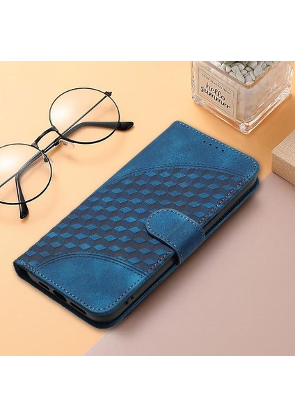 Xiaomi Redmi 13 Için Flip Case Geometrik Desen Darbeye Deri Kılıf Pu (Yurt Dışından)