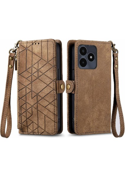 Realme Not 50 Için Flip Case Basit Iş Darbeye Kapak Kapak Cüzdan (Yurt Dışından)