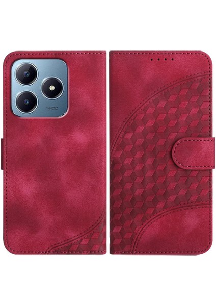Realme C63 Geometrik Desen Flip Iş Manyetik Kart Pu Için Flip Case (Yurt Dışından)